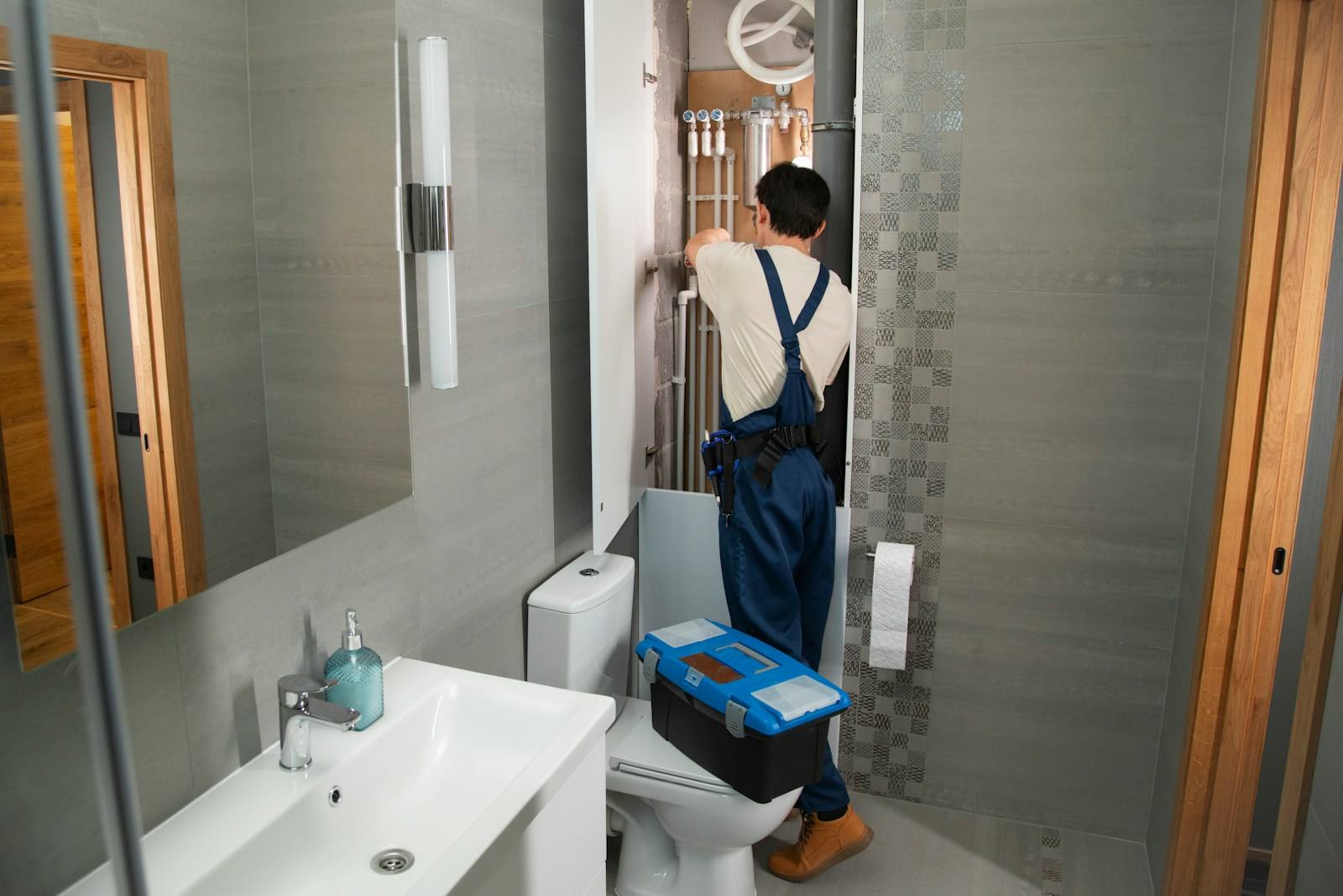 Bathroom plumbing repair
